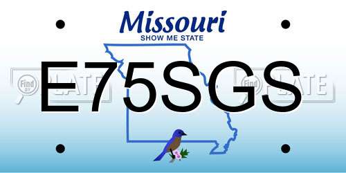 E75SGS Missouri License Plate