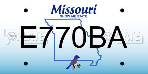 E770BA Missouri License Plate