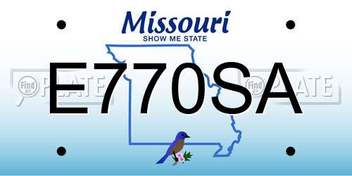 E770SA Missouri License Plate