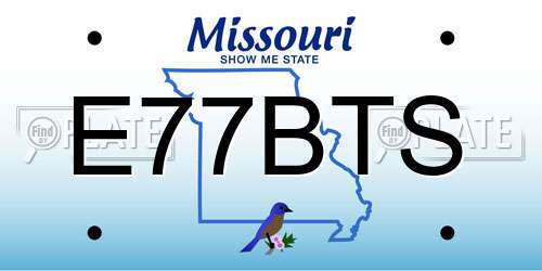 E77BTS Missouri License Plate