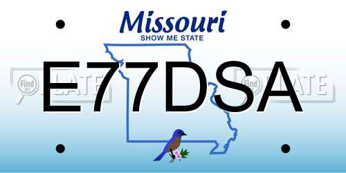 E77DSA Missouri License Plate