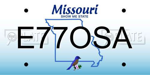 E77OSA Missouri License Plate