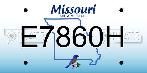 E7860H Missouri License Plate