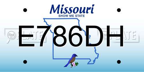E786DH Missouri License Plate