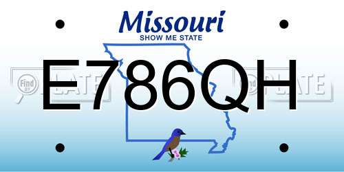 E786QH Missouri License Plate
