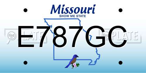 E787GC Missouri License Plate