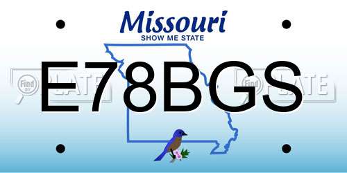 E78BGS Missouri License Plate