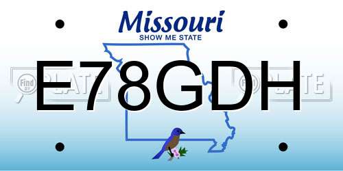 E78GDH Missouri License Plate