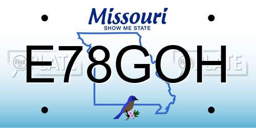 E78GOH Missouri License Plate