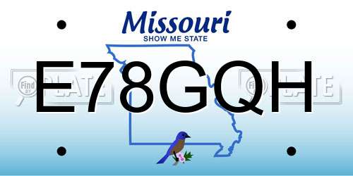 E78GQH Missouri License Plate