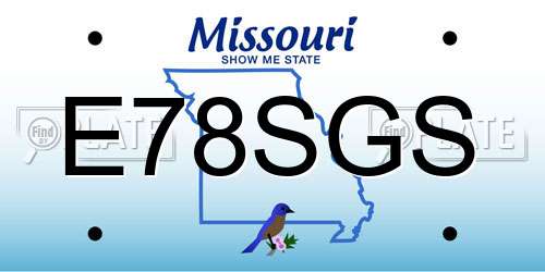E78SGS Missouri License Plate