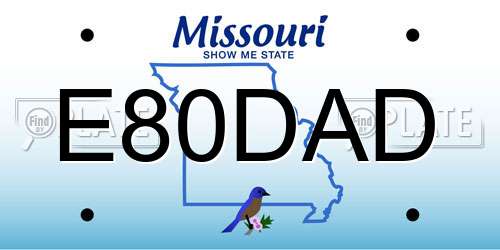 E80DAD Missouri License Plate