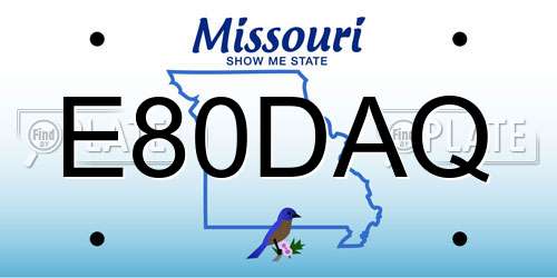 E80DAQ Missouri License Plate