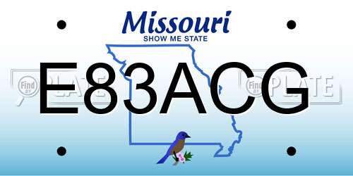 E83ACG Missouri License Plate