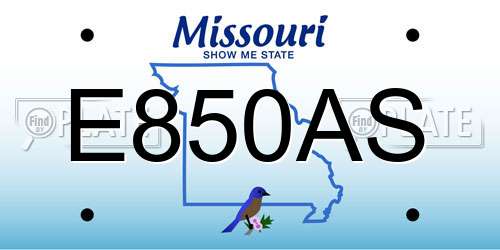E850AS Missouri License Plate
