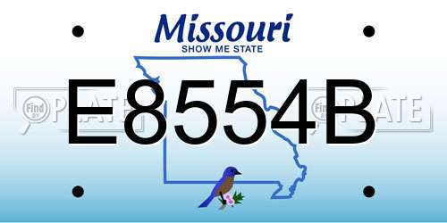 E8554B Missouri License Plate