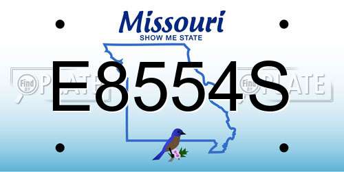 E8554S Missouri License Plate
