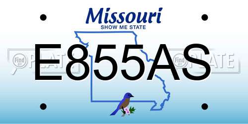 E855AS Missouri License Plate