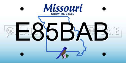 E85BAB Missouri License Plate