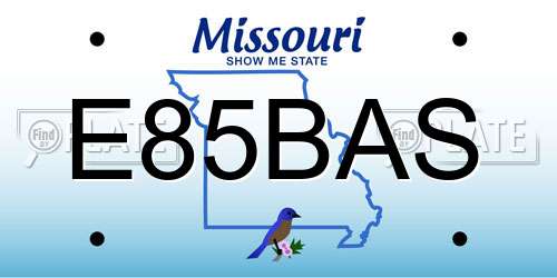E85BAS Missouri License Plate