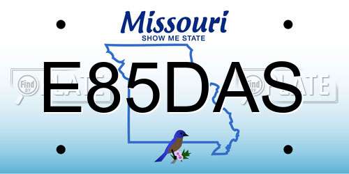 E85DAS Missouri License Plate