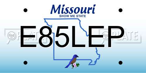 E85LEP Missouri License Plate