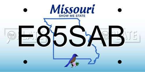 E85SAB Missouri License Plate