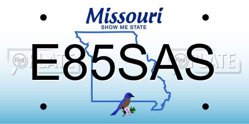E85SAS Missouri License Plate