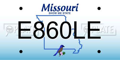 E860LE Missouri License Plate
