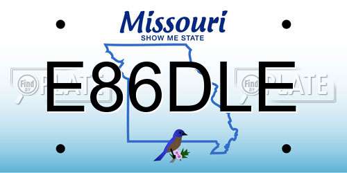 E86DLE Missouri License Plate