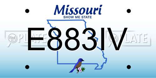 E883IV Missouri License Plate