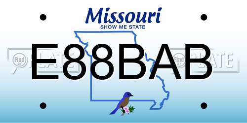 E88BAB Missouri License Plate