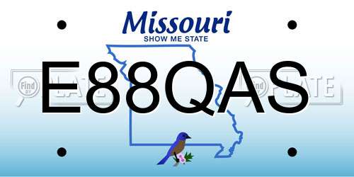 E88QAS Missouri License Plate