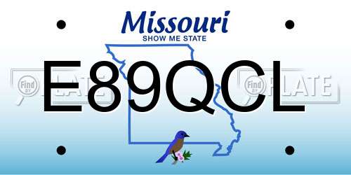 E89QCL Missouri License Plate