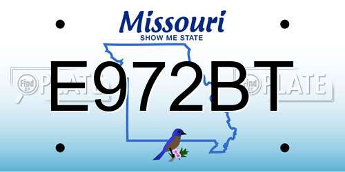 E972BT Missouri License Plate