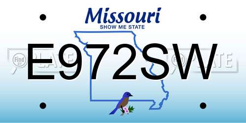 E972SW Missouri License Plate