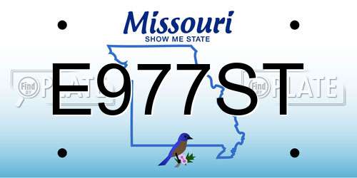 E977ST Missouri License Plate