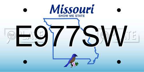 E977SW Missouri License Plate