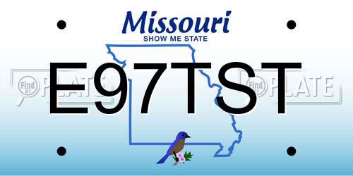E97TST Missouri License Plate