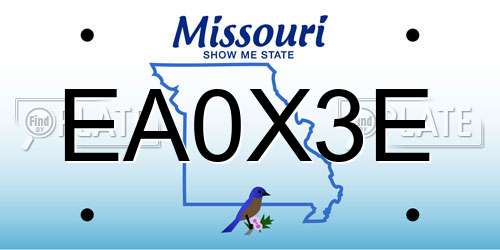 EA0X3E Missouri License Plate