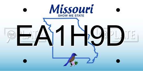EA1H9D Missouri License Plate