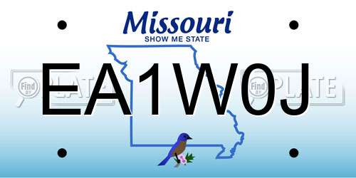 EA1W0J Missouri License Plate