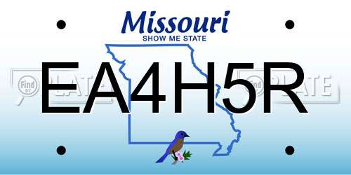 EA4H5R Missouri License Plate