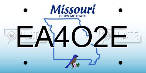 EA4O2E Missouri License Plate