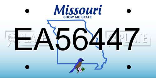 EA56447 Missouri License Plate