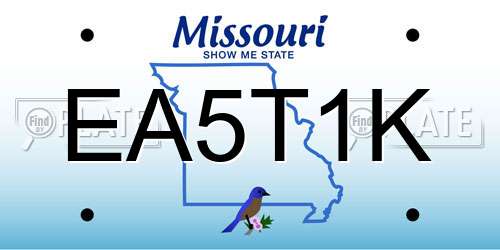 EA5T1K Missouri License Plate