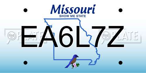 EA6L7Z Missouri License Plate