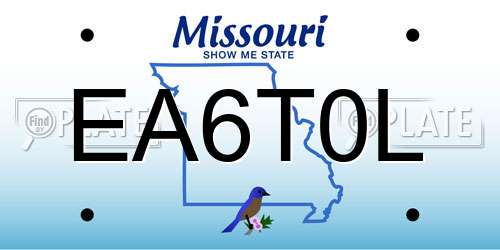 EA6T0L Missouri License Plate