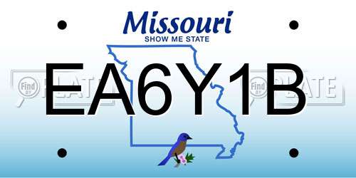 EA6Y1B Missouri License Plate