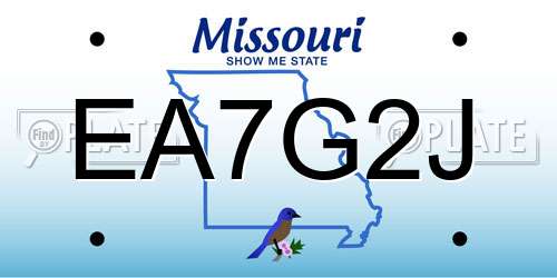EA7G2J Missouri License Plate